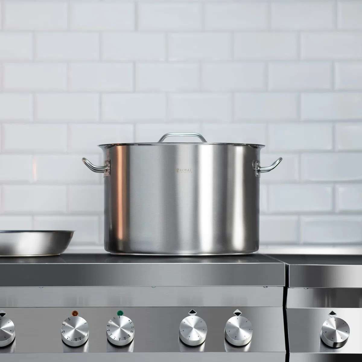 Royal Catering RC-SSP23 Olla de inducción 23 L olla de acero inoxidable olla para inducción cacerola para inducción cacerola de acero inoxidable