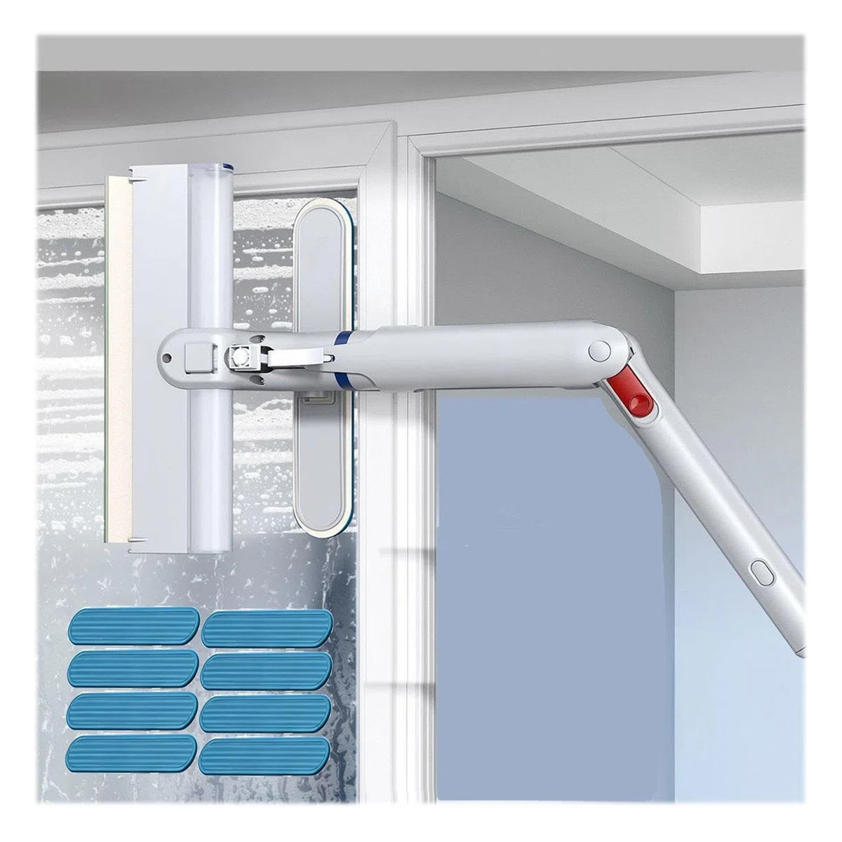 Limpiacristales con Pulverizador de Ventanas con Depósito de Agua Residual Limpiacristales en Spray de Doble Cara Adecuado para Múltiples Escenarios