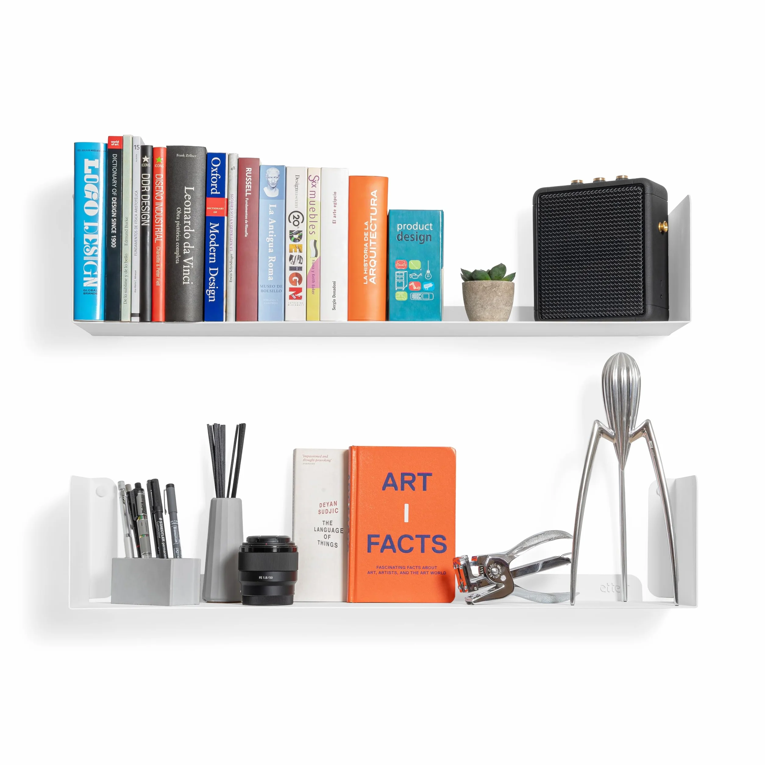 Pack de 2 Estanterías de Pared | 70x15 cm | 100% Acero | Fabricado en Europa | Estanteria Libros | Baldas Flotantes Pared | Estanteria Blanca | Estanterias Pared | Estante Flotante Pared