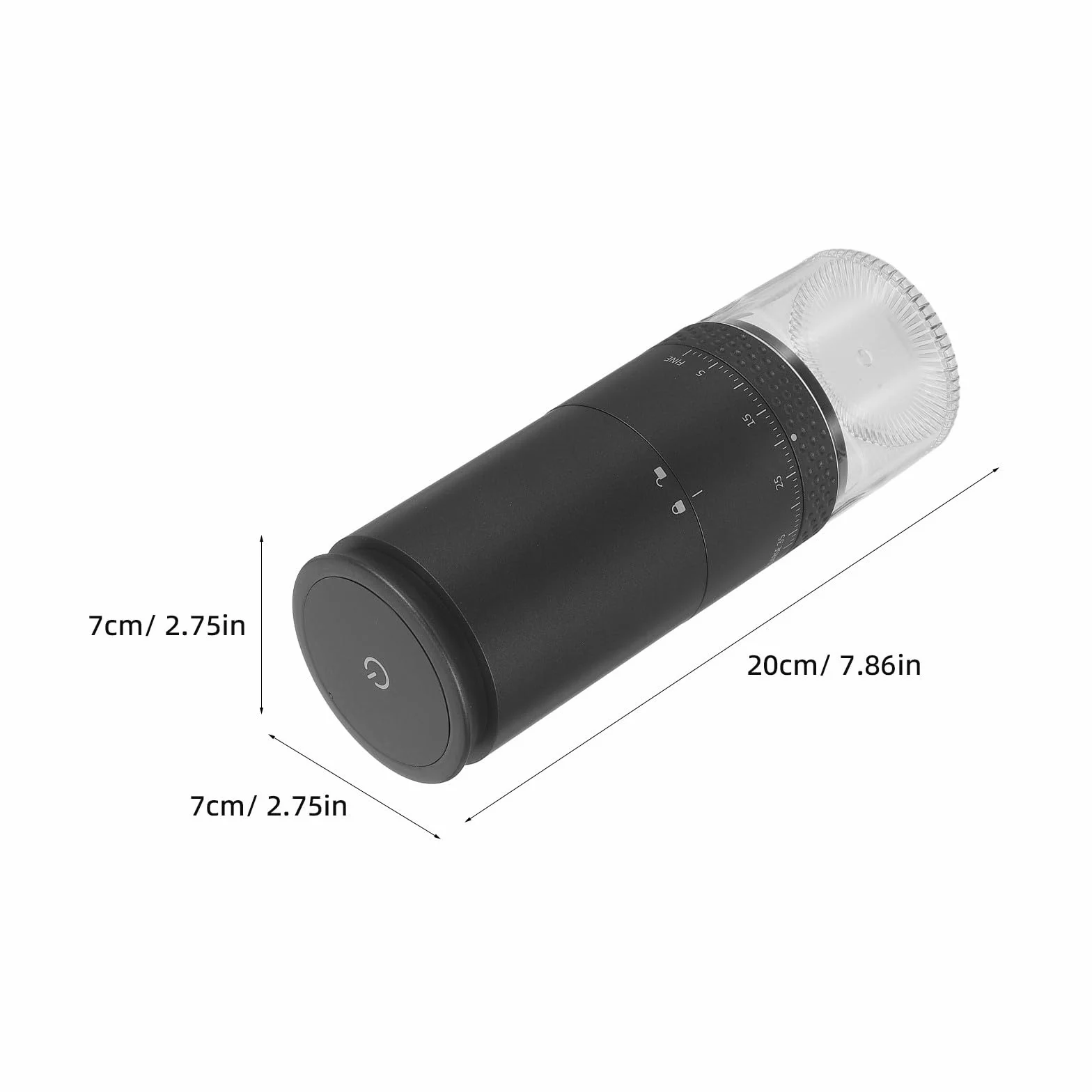 Ipetboom Molino Eléctrico para Café Silencioso con Capacidad de 25g de Granos y Recipiente de 50g, Diseño Compacto en Abs para Uso Doméstico y Apartamentos Pequeños