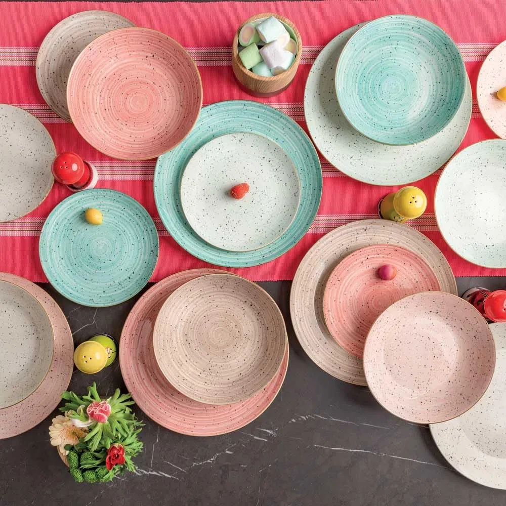 Tognana Pepper Bamboo, Servicio de platos 18 piezas para 6 personas, Porcelana, Verde