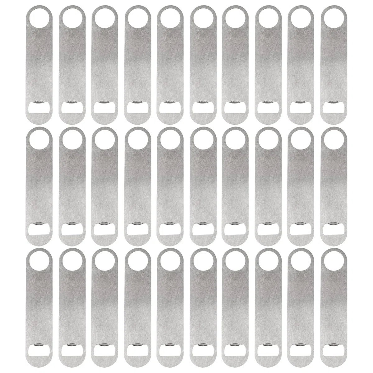 30 abrebotellas plano de acero inoxidable de 7 pulgadas, abridor de botellas de cerveza de acero inoxidable resistente, hoja de barra sólida, abridor de botellas divertido de camarero para