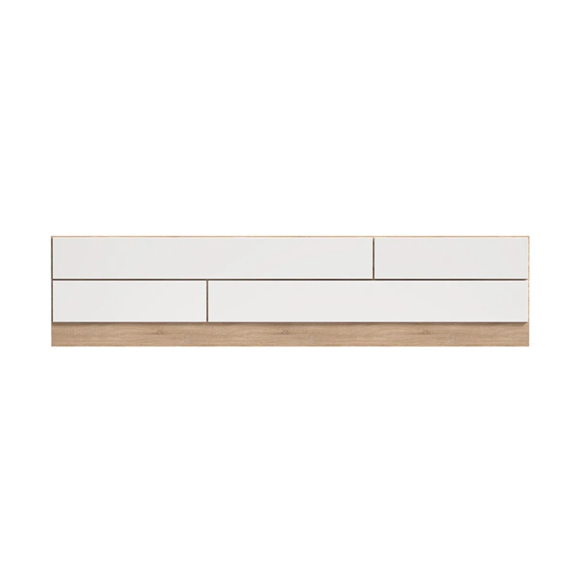 Pack Cabecero y 2 Mesitas de Noche, Dormitorio Doble, Dormitorio Completo, Acabado en Cambria y Blanco, 220 cm (An) x50 cm(Al) x 35 cm(Fon) - Meyvaser