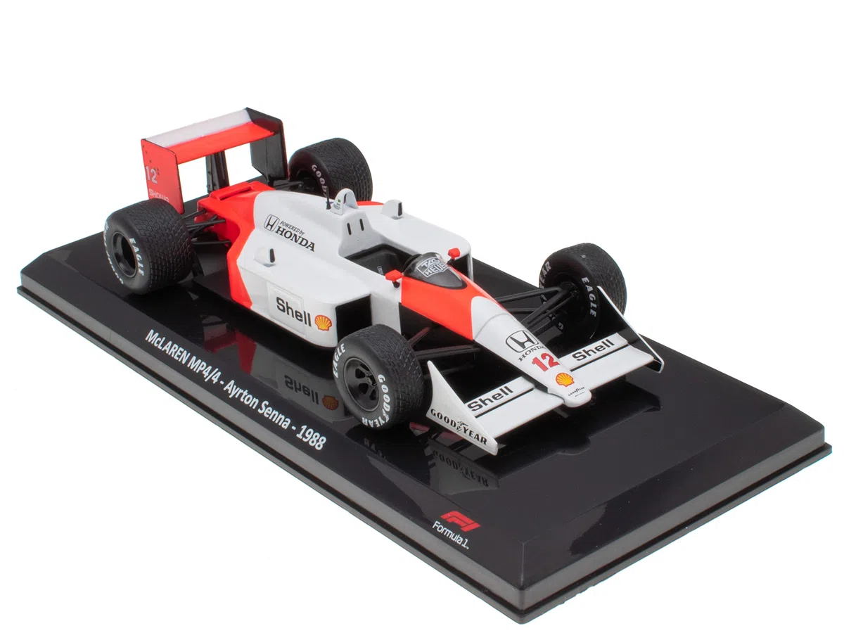 OPO 10 - Coche de Fórmula 1 a Escala 1/24 Compatible con McLaren MP4/4 Ayrton Senna, campeón del Mundo 1988 - OR001