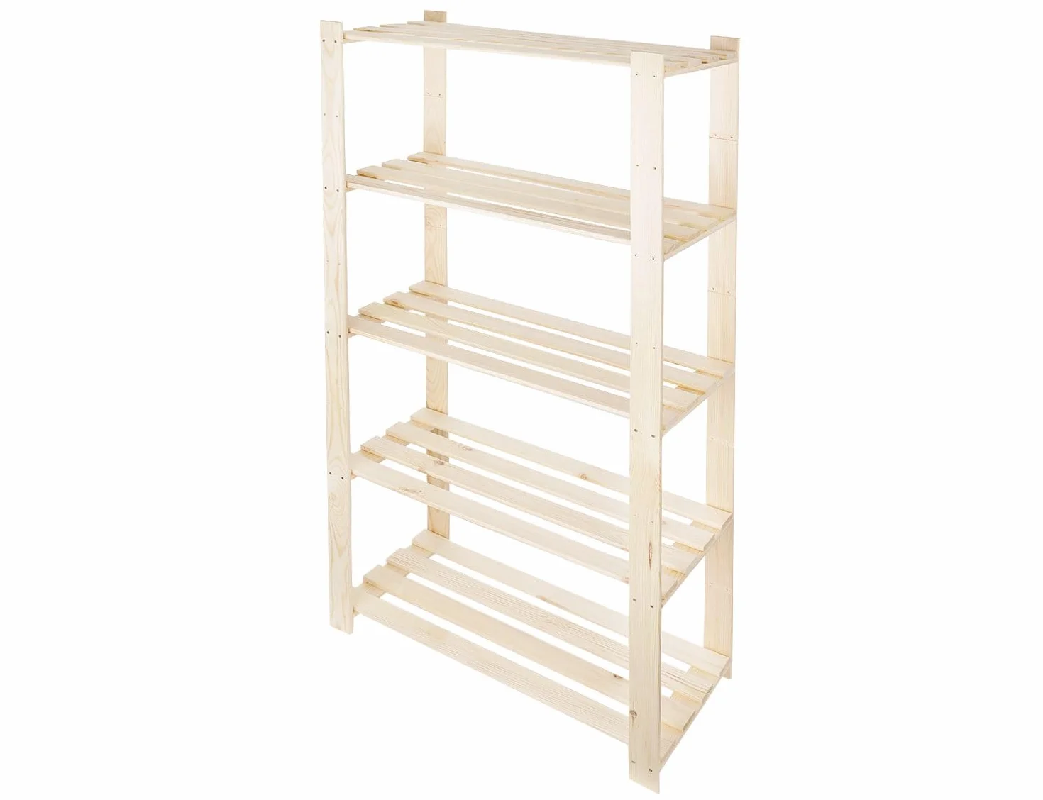 Estantería de Madera 170x50x38 cm con 5 Baldas Estantería de Pie para Garaje Sótano Salón Baño Cocina Estantería de Almacenamiento de Madera de Pino Color Natural