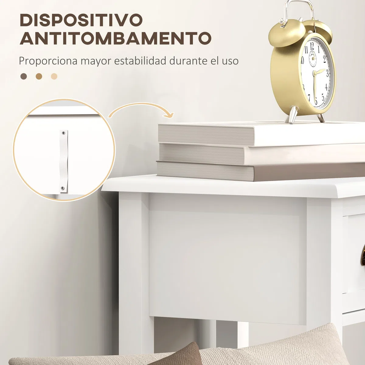 HOMCOM Juego de 2 Mesas Auxiliares Modernas, Mesas Auxiliares para Sofá, con Cajón y Estante, Mesitas de Noche para Salón, Dormitorio, 30x30x75 cm, Blanco
