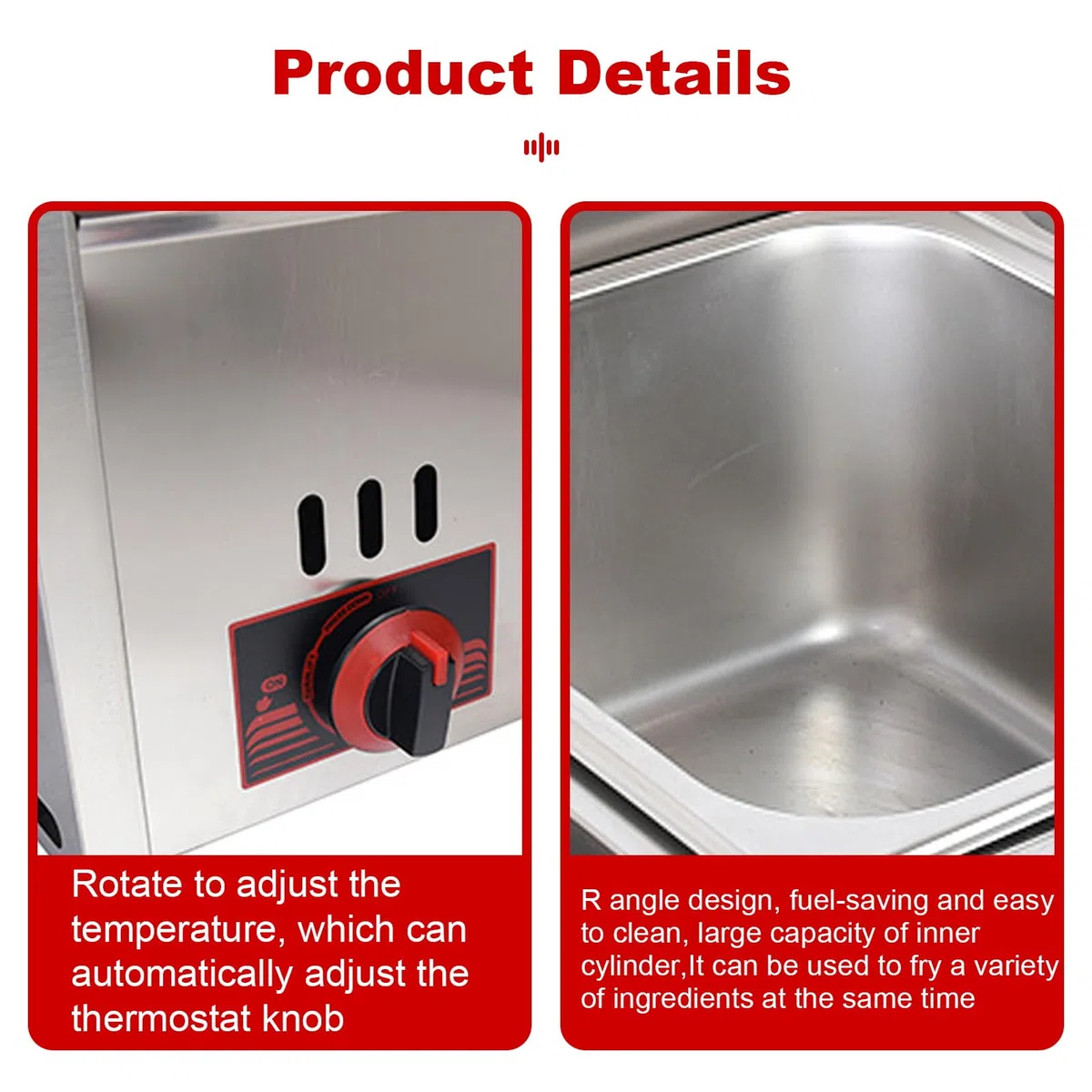 Freidora industrial con filtración de aceite para papas fritas, ideal para restaurantes y cocinas domésticas