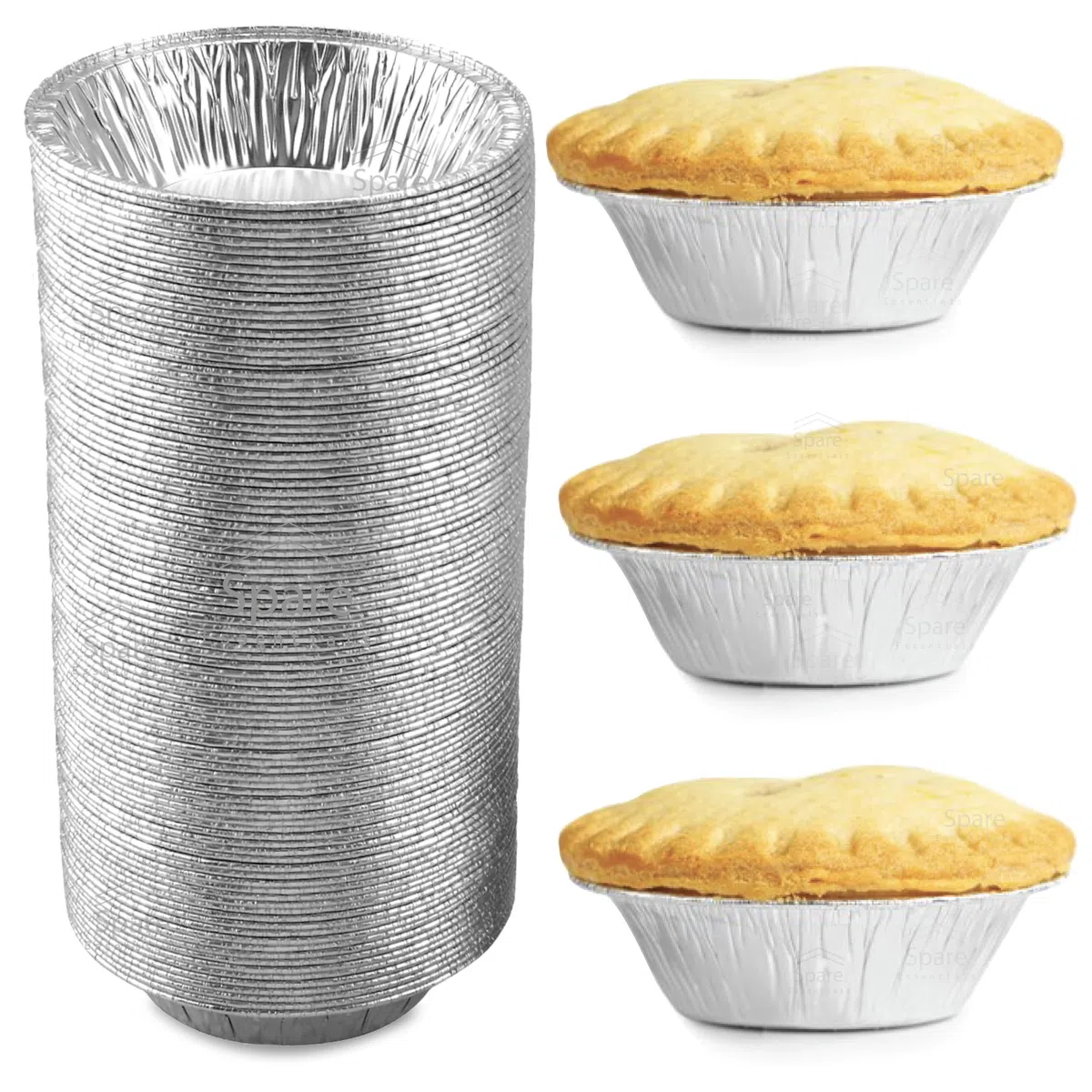 Paquete de 120 latas de pastel de 5 pulgadas, mini latas desechables de aluminio, pastel de servir individual y pasteles personales para hornear mini papilla de pollo, pasteles caseros pequeños y