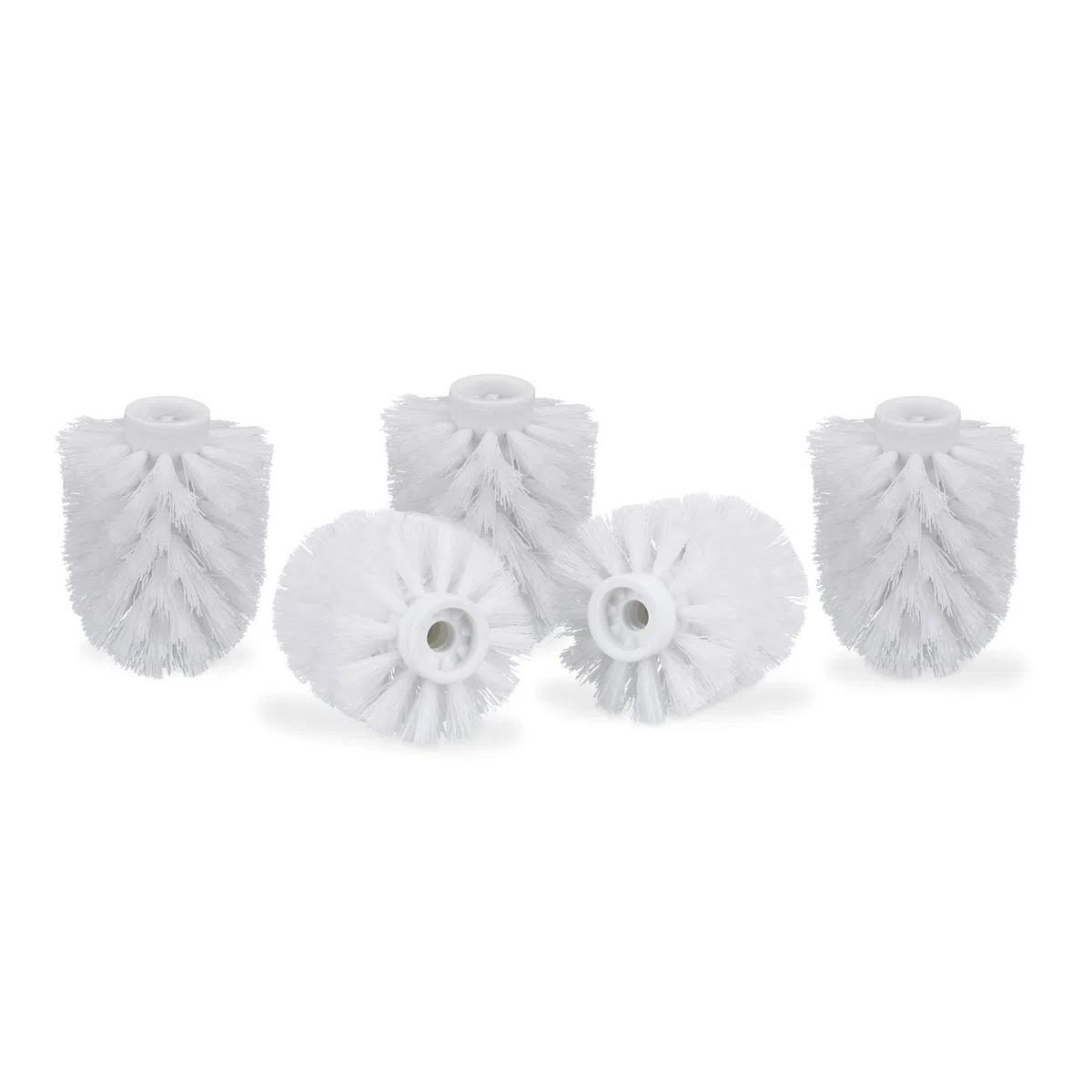 Juego 20 Cepillos de Recambio Escobilla de Baño, Plastico, Rosca de 9,5 mm y Diámetro de 8 cm, Blanco