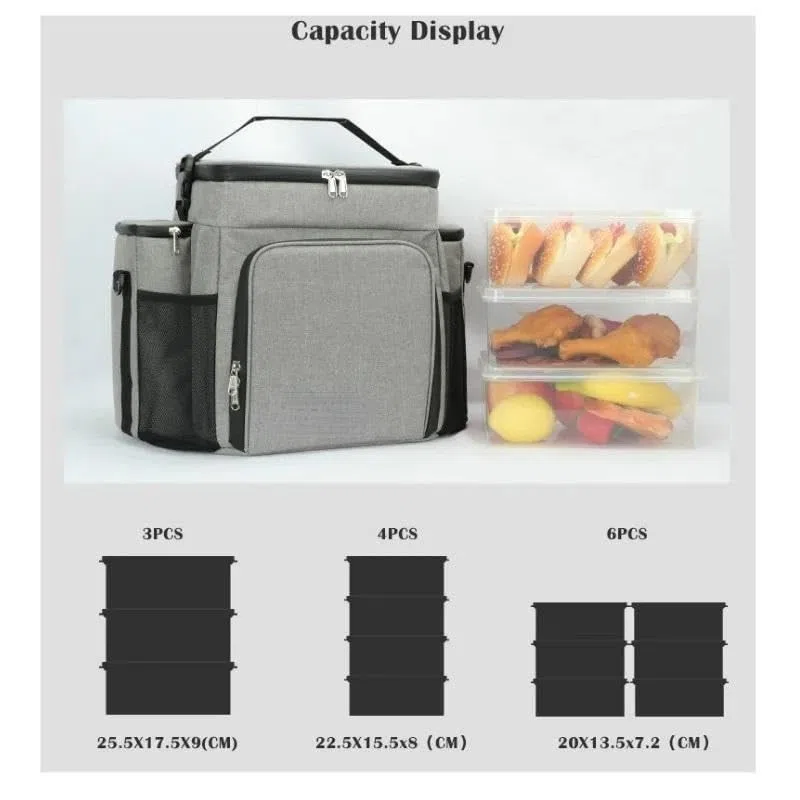 Bolsas de almuerzo for mujeres y hombres con bolsa de almuerzo con aislamiento, bolsa térmica portátil que contiene loncheras, botellas de agua y refrigerios. Mantiene la comida fresca y fresca for el