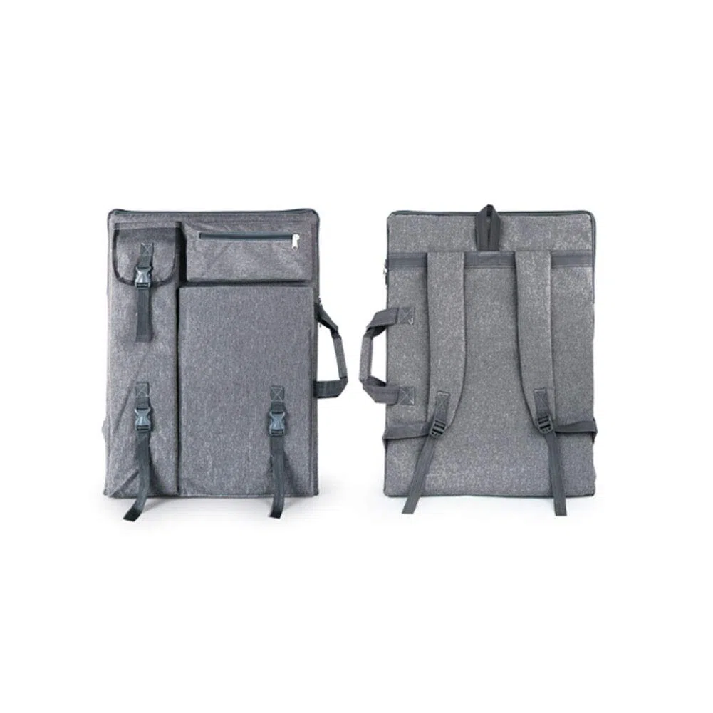 Maya Star Multifuncional Artistas Campo Llevar Bolsas 4K Sketchpad Hombros Mochila Cartón Bolsas para Dibujo Dibujo Pintura Arte Suministros - Gris