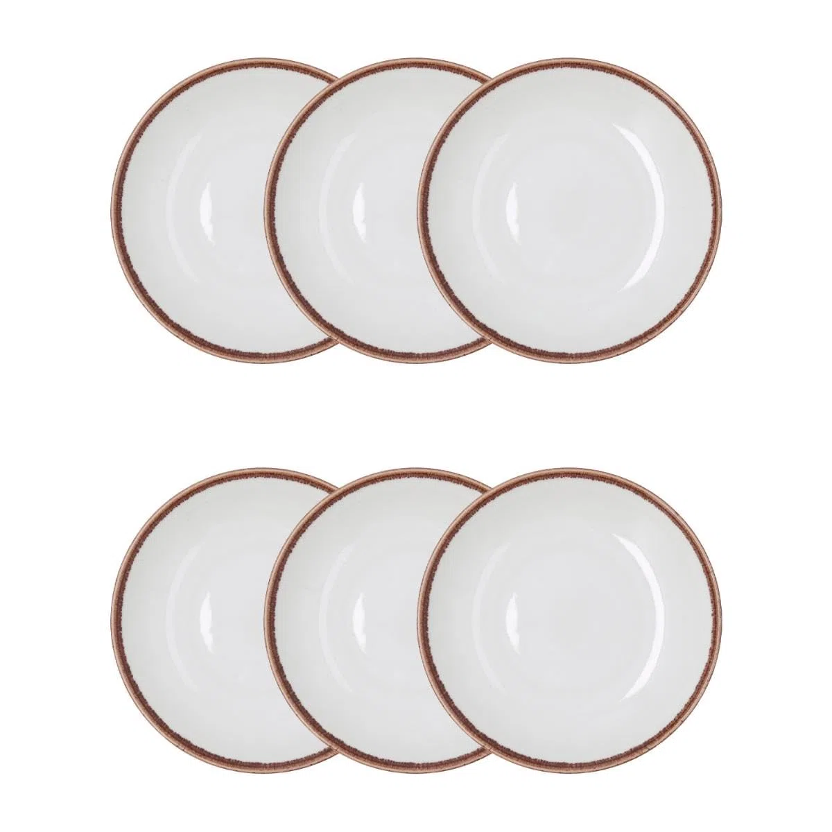 Bidasoa Set de 6 platos hondos Orion Hydrozero de porcelana 23 cm | Blanco, Porcelana, formato redondo, acabado brillo, 23 cm, 6 piezas, apilable, apto para microondas