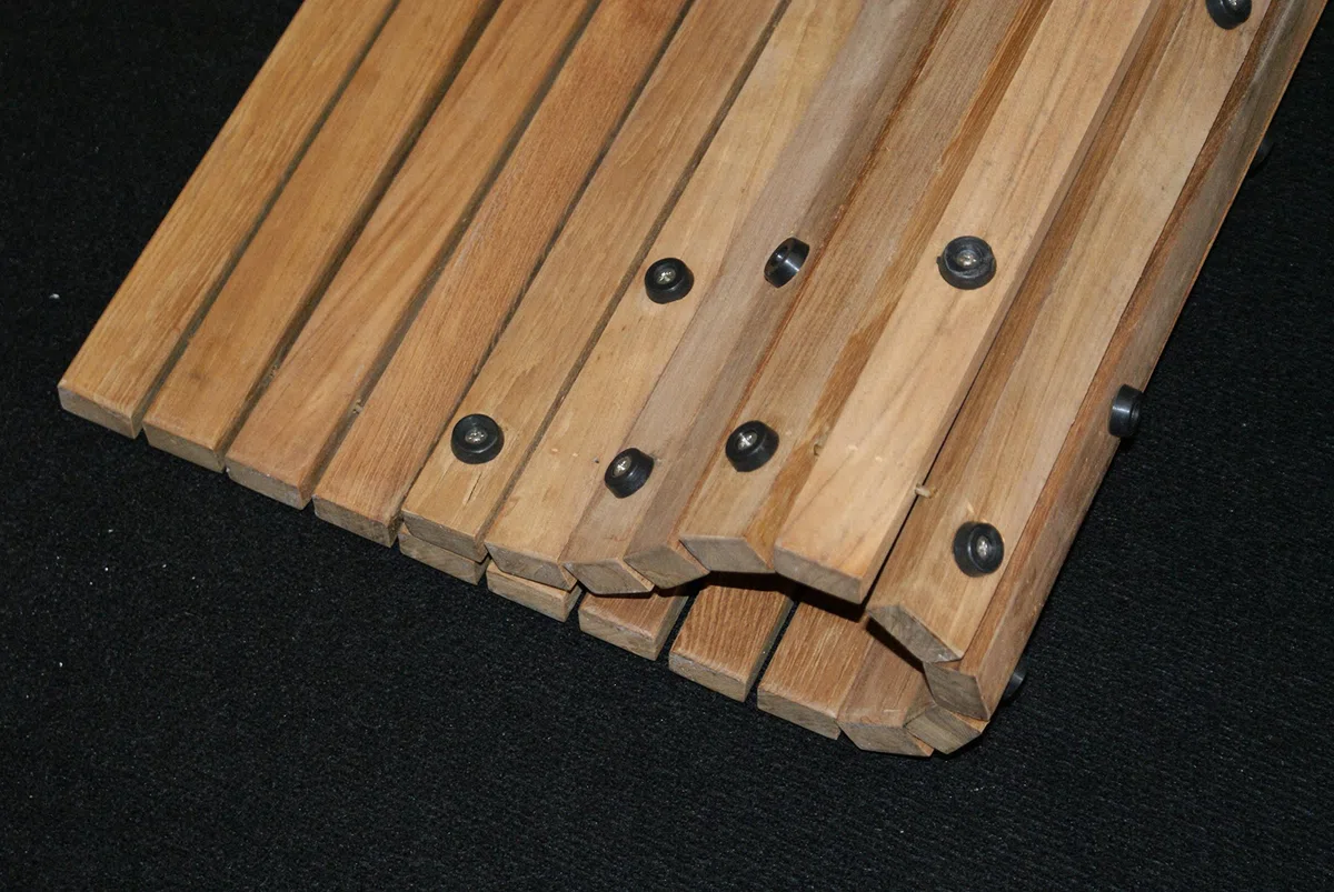 AsinoX TEK4H880 - Tarimas de ducha y baño flexible, 66 x 66 cm, madera de teca, color natural