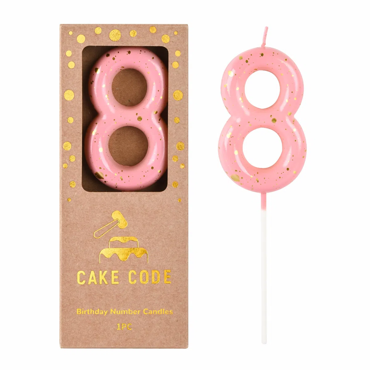 Velas de cumpleaños clásicas de oro rosa de 2.76 pulgadas, velas de cumpleaños con números dorados, velas con números de pastel, celebración de fiesta