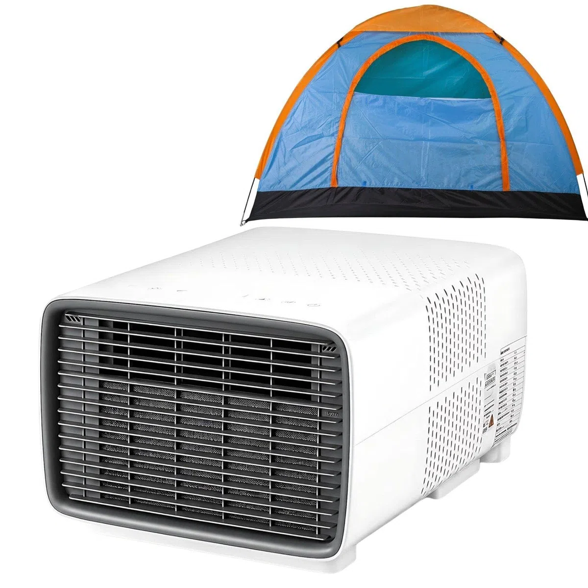 Aire Acondicionado Portátil Doble Tubo de 2700 BTU para Viaje | 3 en 1 con Bajo Ruido. Enfriamiento Rápido para Interior, Exterior, Tiendas, RV, Camión, Coche, Almacén y Mascotas