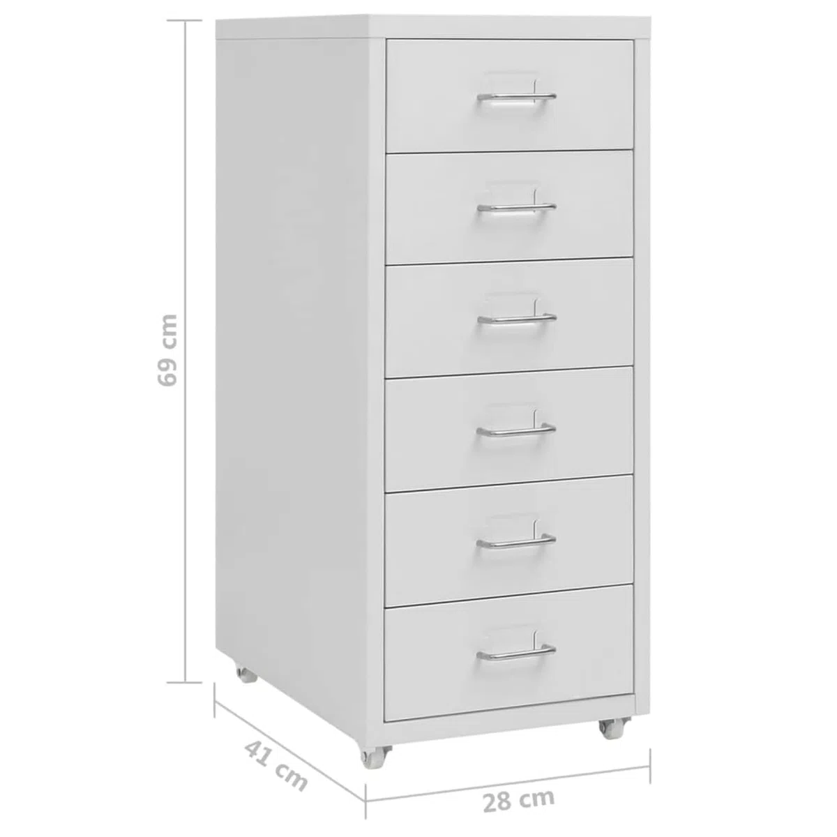 Gecheer Armario Archivador Móvil Armarios Metalico Cajonera Documentos Oficina Despacho Archivos Estudio Almacenamiento Muebles Estante Decoración Gris 28x41x69 cm