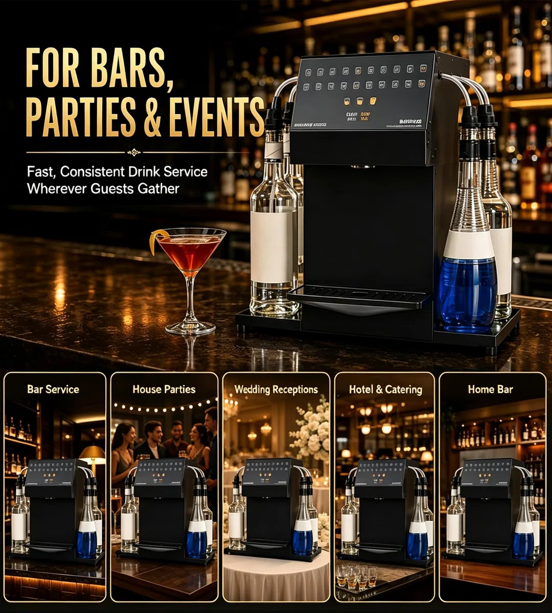 Máquina automática para Preparar cócteles, Mezclador de Bebidas Comercial, para Bebidas de Calidad Profesional sin Necesidad de Habilidades Especiales, para hoteles y Estaciones de Buffet.