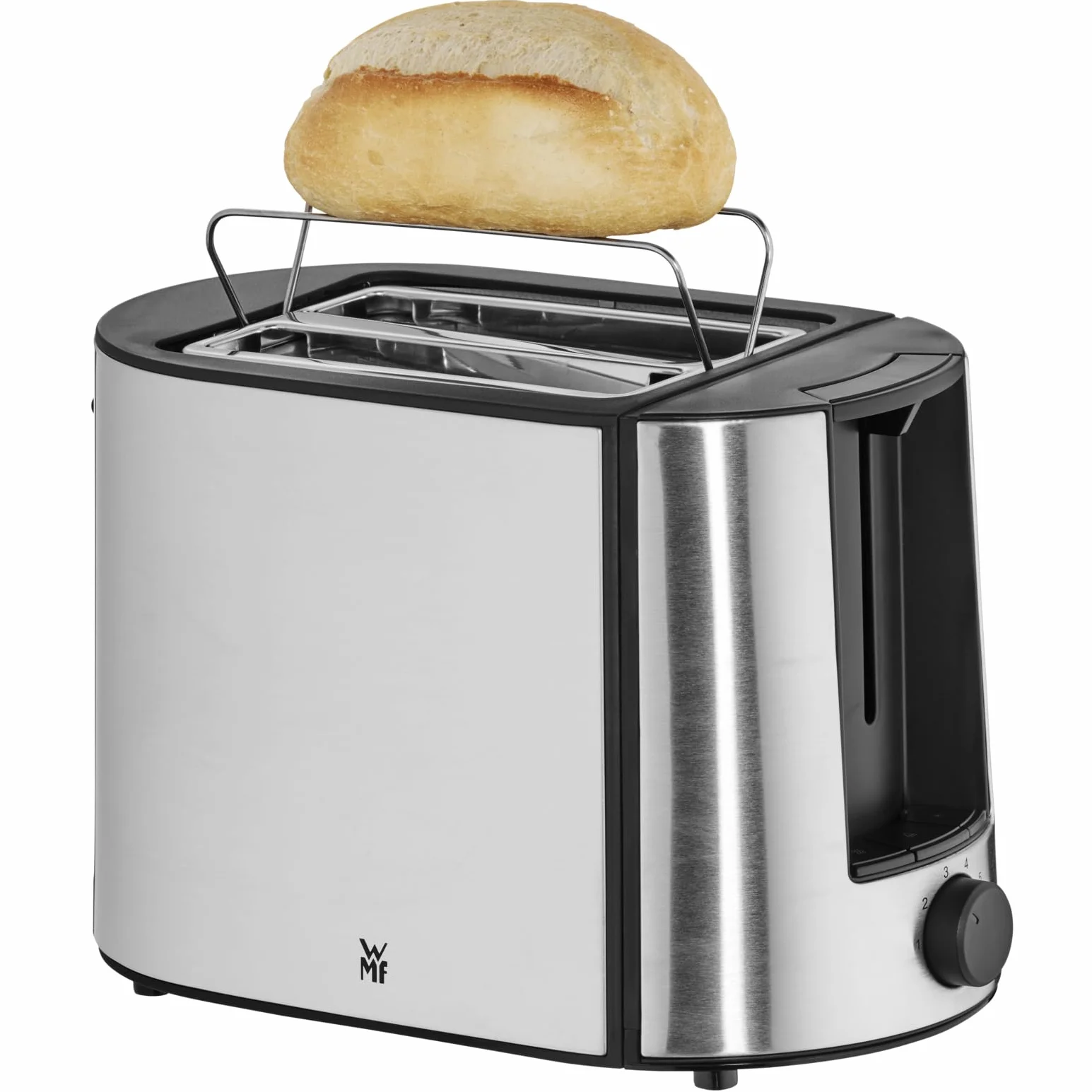 WMF Bueno Pro tostadora de doble ranura con accesorio para panecillos, 2 rebanadas, 6 niveles de dorado, 870 W, acero inoxidable mate