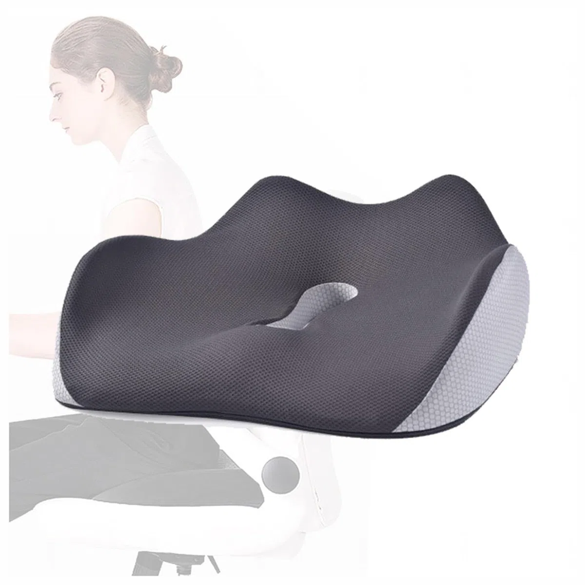 HAZARA Cojin Antiescaras, Cojín Silla para Alivio De Presión, Cojín Antiescaras para Espalda,Alivio del Dolor De Coxis,A-Gray