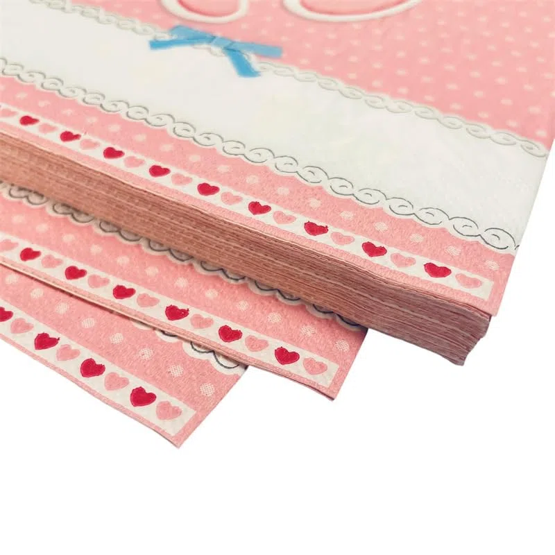 Servilletas Decoupage Rosa Azul Cielo Servilletas Papel Decoradas Cocktail Desechables Cumpleaños 2 Capas Toilet Paper Towels Baño para Bodas,Fiesta en el Jardín Mesa Deco 30 Paquetes(33x33cm）