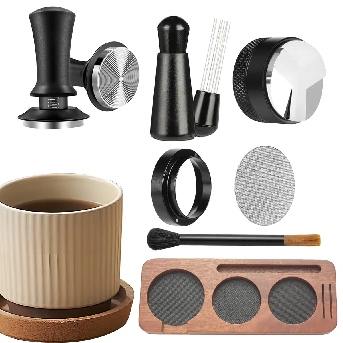Juego de Accesorios para Espresso Distribuidor De Prensado De Cocina | Estación de Prensa para Café Para apartamento, comedor, bar, residencia, cafetería, casa, aficionados y principiantes