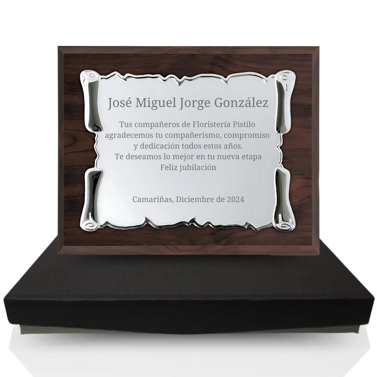 JOYERÍA EL FARO | Placa conmemorativa personalizada con grabado y estuche premium | Ideal para aniversarios, jubilaciones, dedicatorias u homenajes