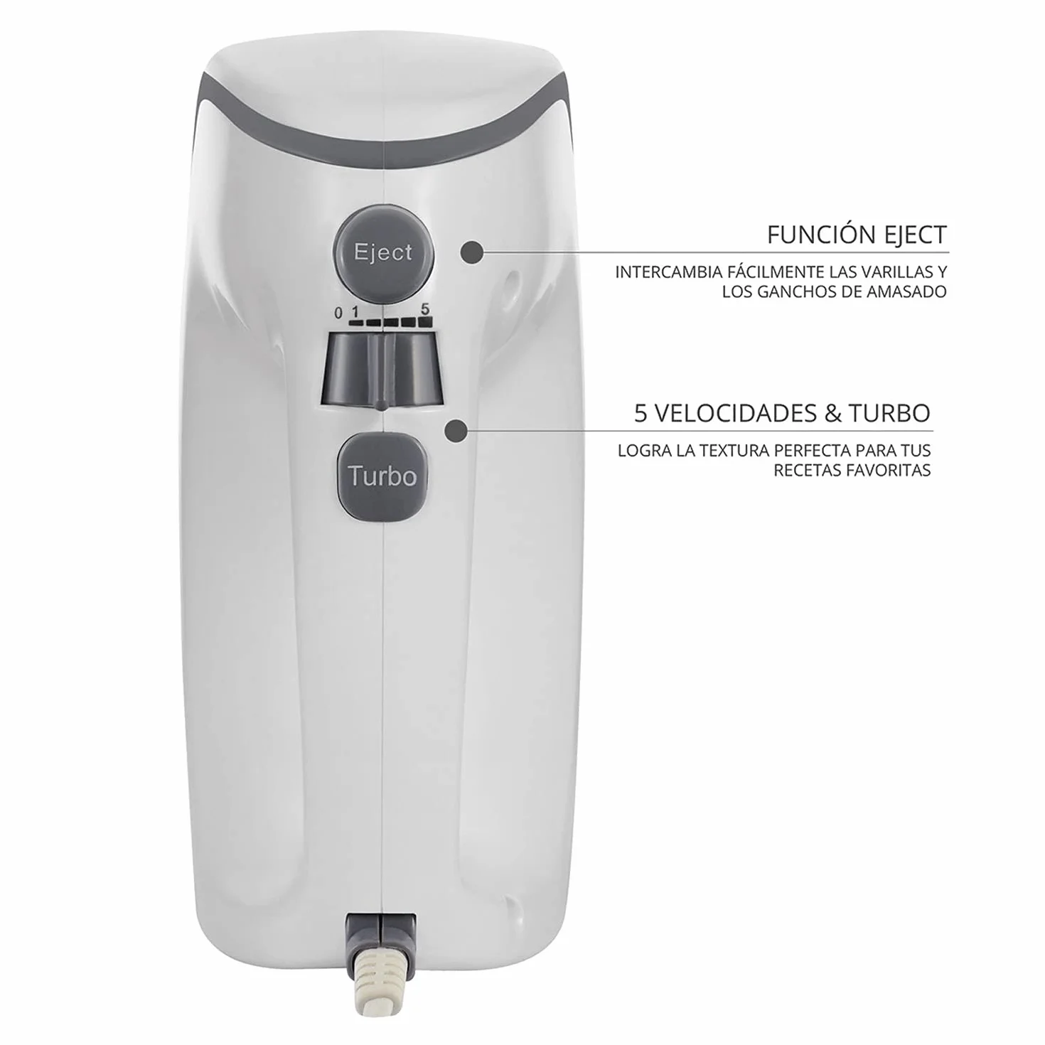 TM Electron TMPBA114 batidora amasadora para repostería de 450 w con bol 2.5l de acero inoxidable, ganchos para amasar, varillas y tapa antisalpicadura transparente