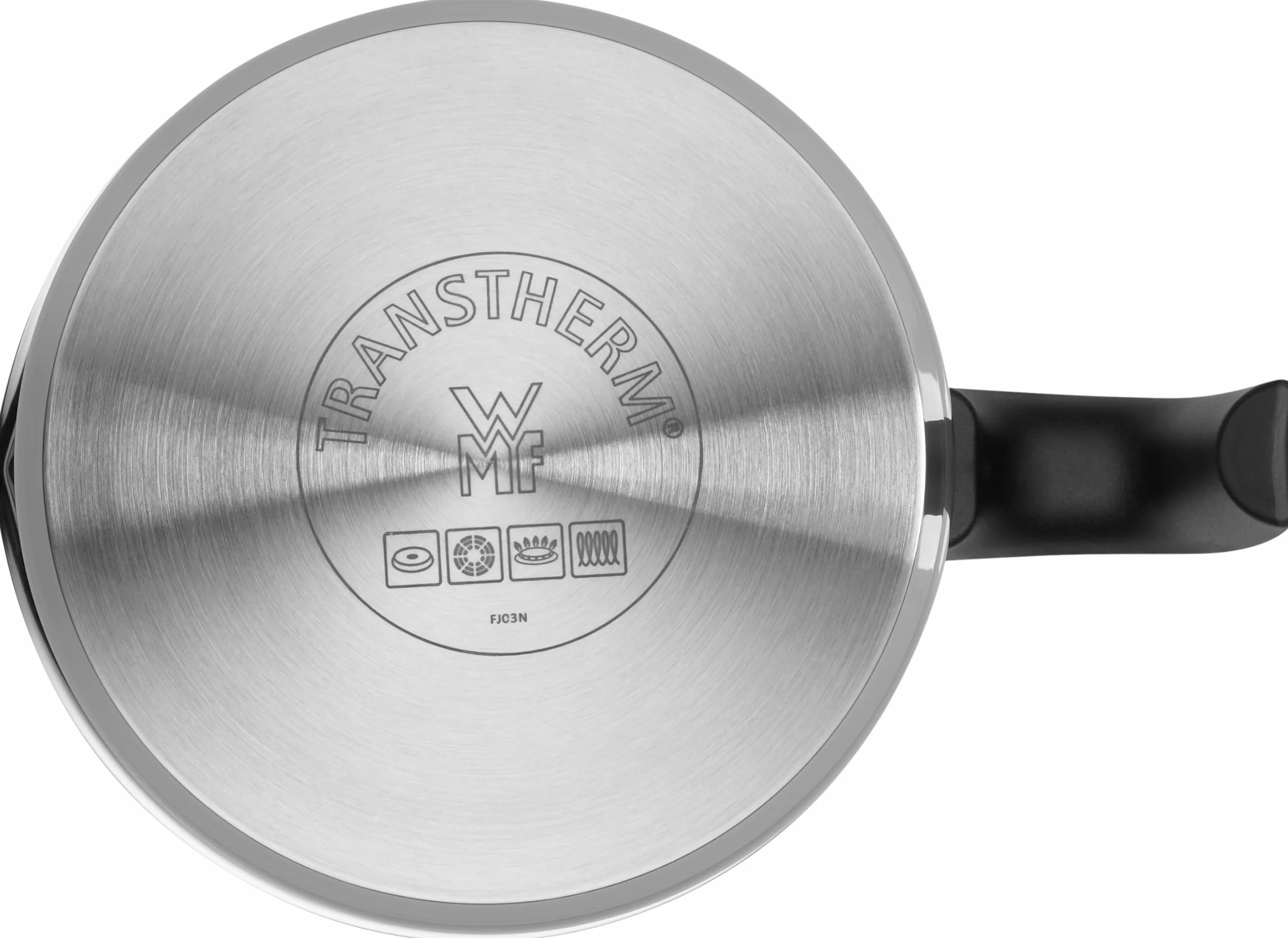 WMF Olla para Leche 1,7L sin Tapa 14 cm para cocinas de inducción, Cromargan de Acero Inoxidable Pulido, Borde para Verter, Mango de plástico, Apta para lavavajillas