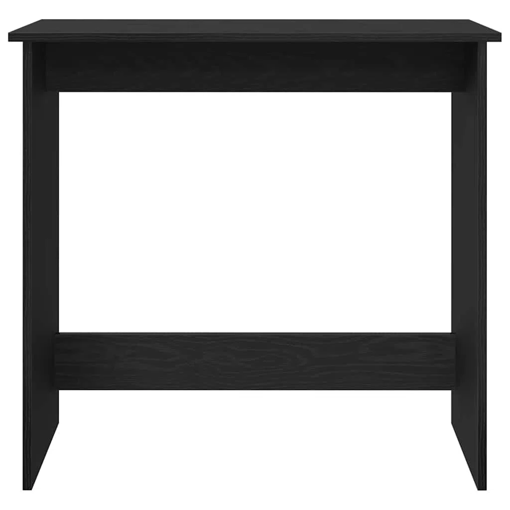 Escritorio negro 80 x 40 x 75 cm de material de madera, amplia superficie de trabajo para ordenador y utensilios de escritura, versátil en estudio, dormitorio, sala de estar