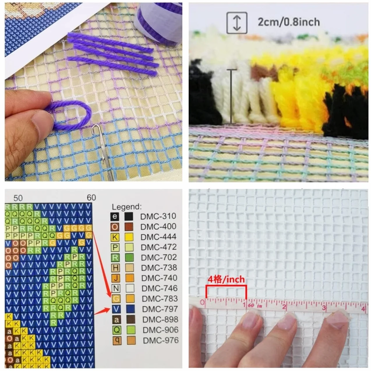 AxiangziK Diy Kit Manualidades Alfombra Chica De Dibujos Animados Kits De Ganchillo Para Hacer Alfombras，Juego De Bordado,Kit De Ganchillo Para Principiantes，Manualidades De Costura Para Deco 21x29in