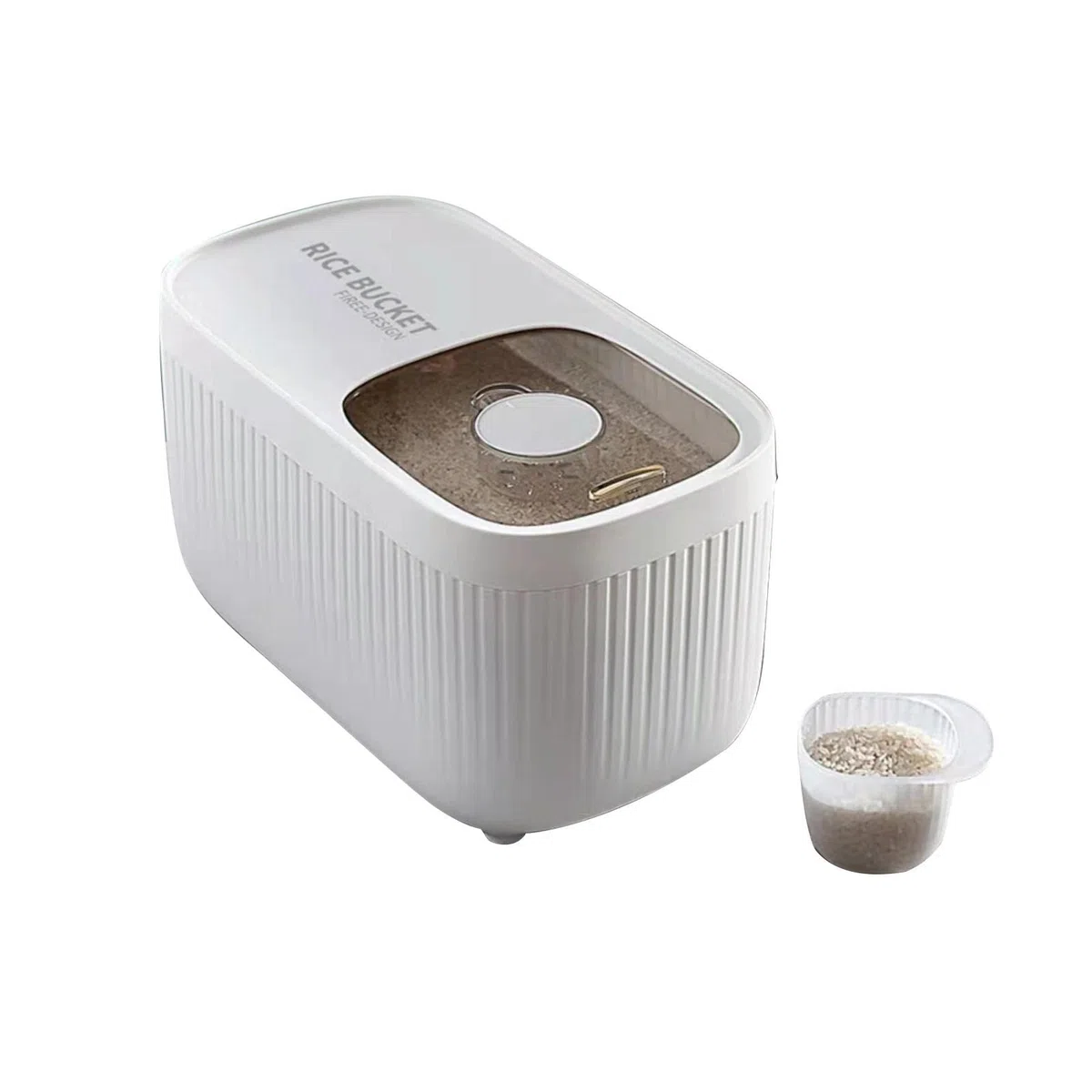 Contenedor de arroz dispensador de cereales, contenedor de alimentación de 15 kg, contenedor de alimentos secos, cubo de arroz sellado, apto para almacenar comida de gatos, comida para