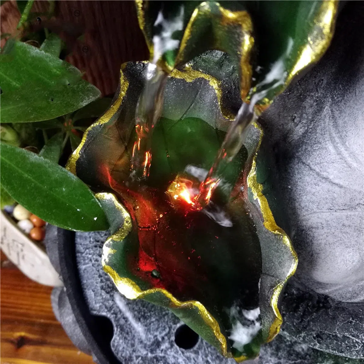 Fuentes de Mesa con Buda Sentado en Interiores: Pequeña Fuente de meditación Zen para Escritorio, Cascada de Agua para la Oficina en casa, Sala de Estar o Dormitorio,Gris,Buddha C