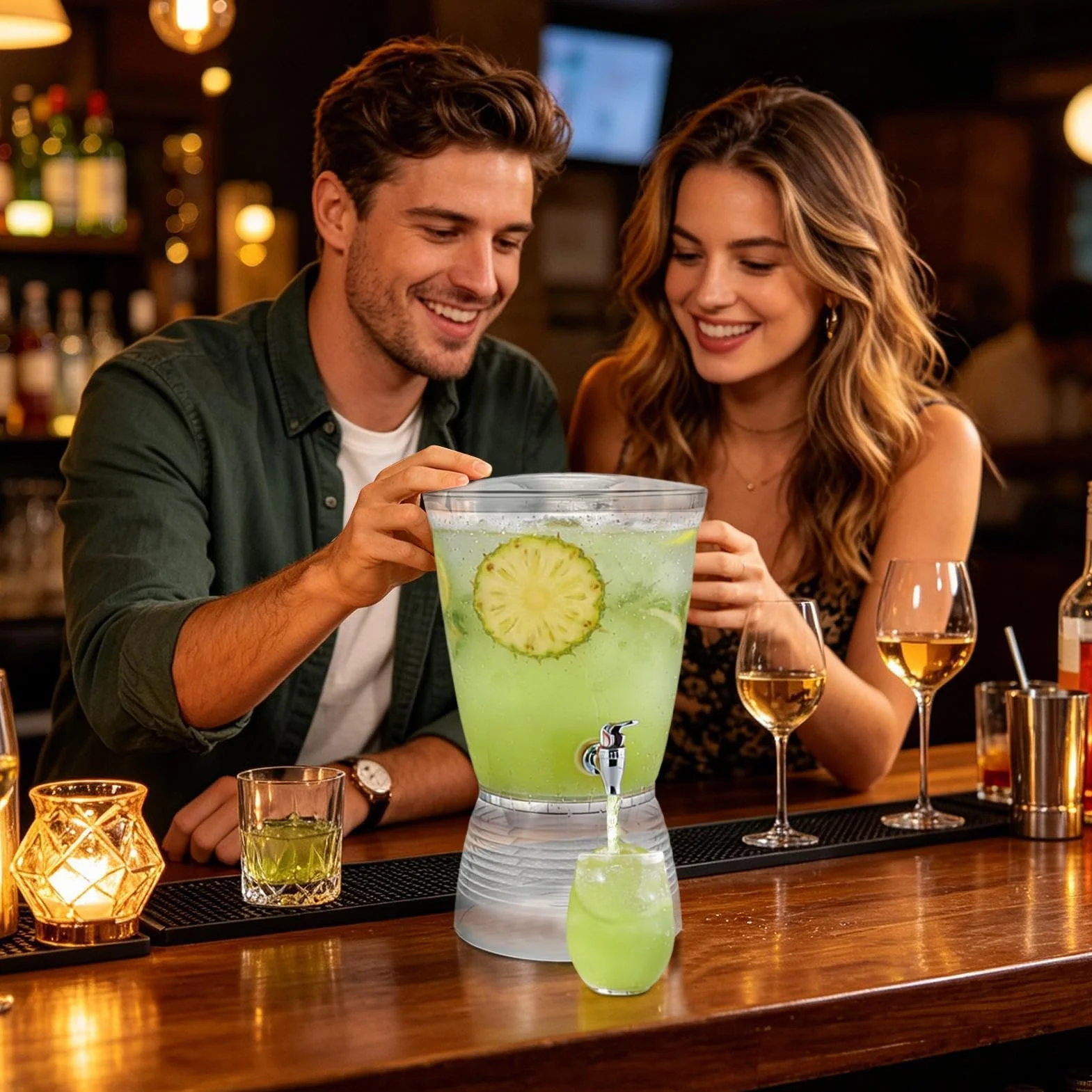 Jarra Dispensador de Bebidas Jarra de 6L para Refrescos | Grifo para Bebidas Frías para Barman, Mujeres, Hombres, Hogar, Oficina, Cafetería, Cumpleaños, Barbacoa, Boda, Picnic