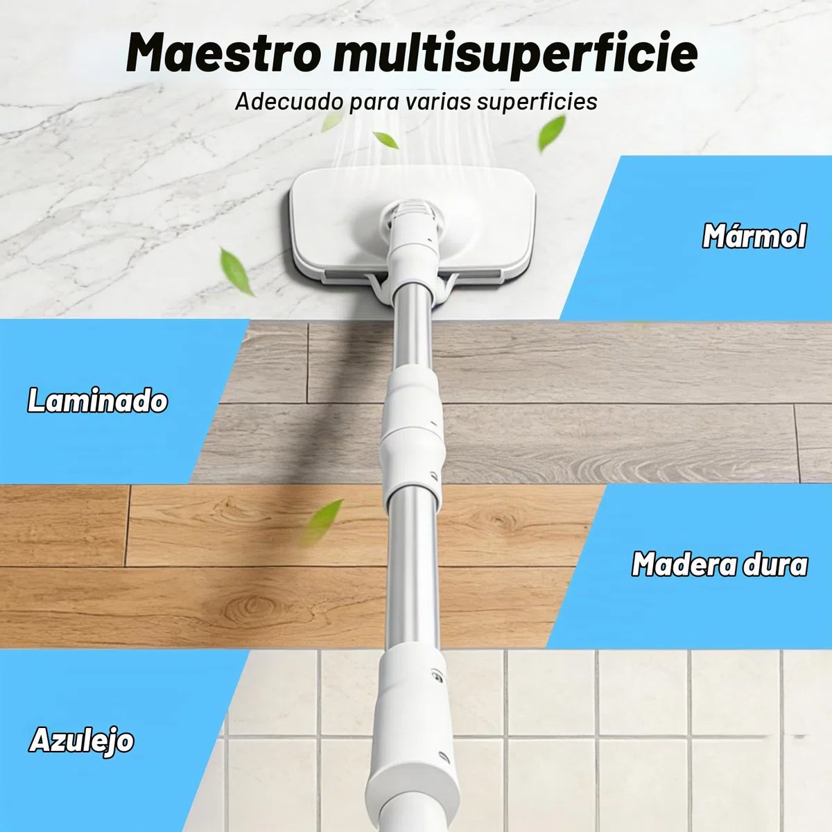 Maquina de Limpieza a Vapor Multifuncional, 1200W 2 en 1 Mopa de Vapor & Vaporeta de Mano Steam Cleaner Portátil,Calentamiento Rápido en 15s, para Suelos Alfombras Azulejos Baño Cocina