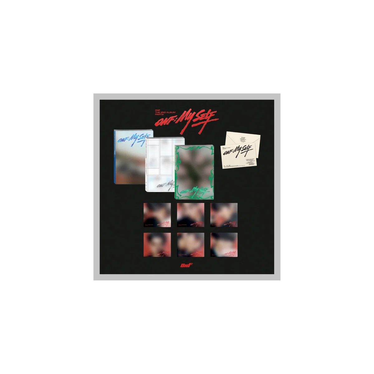 (Juego completo: 3 álbumes de fotos + 6 cicatrices Digipack + 1 plataforma) ONF : My Self 2º álbum part.2 con seguimiento