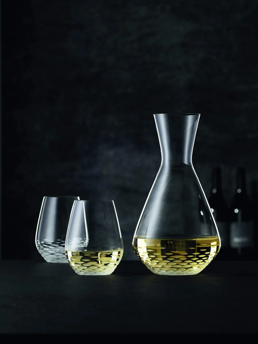 Spiegelau & Nachtmann, Juego de decantador de 3 piezas, jarra (1,4 l) y 2 vasos (460 ml), diseño de mosaico