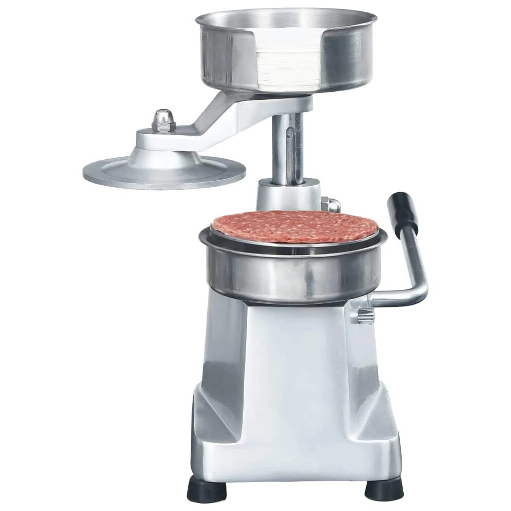 Brokky Prensa de Hamburguesas y 500 Papeles para Separar Aluminio 10cm Máquina para Hacer Hamburguesas Adecuada para Cocinas Comerciales Restaurantes
