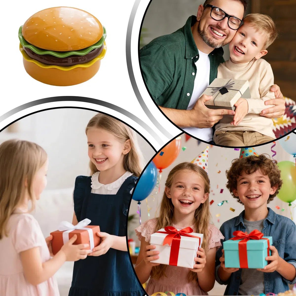 Platos para Hamburguesa Cuencos Cerámicos Apilables Divertidos | Lindos Juegos Platos para Servir Comida Aperitivos Postre Comidas Hogar Cocina Restaurante Camping Barbacoa Vacaciones