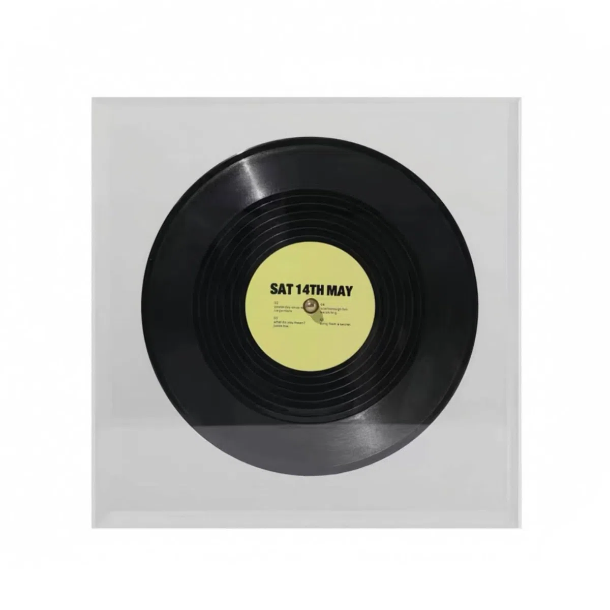YWMJZEU Caja Acrílico con Disco Musical Caja Regalo Acrílica Soporte para Melómanos, Amarillo