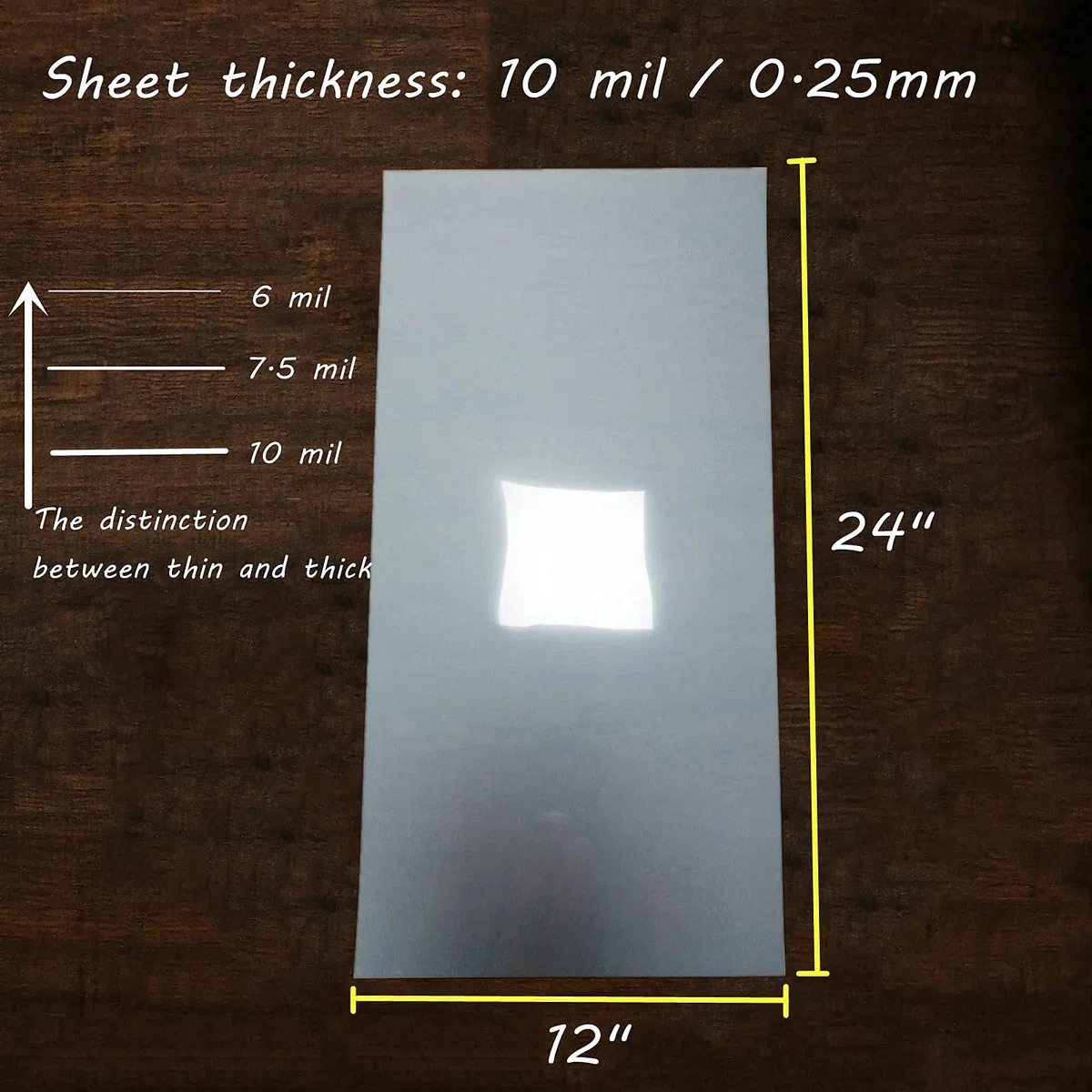 12 x 24 pulgadas, 8 hojas de 10 mil Mylar hoja de plástico de PET traslúcido lechoso para hacer plantillas Cricut, silueta, girocorte material de plantilla de herramienta (10 mil, 12 x 24, 8 paquetes)