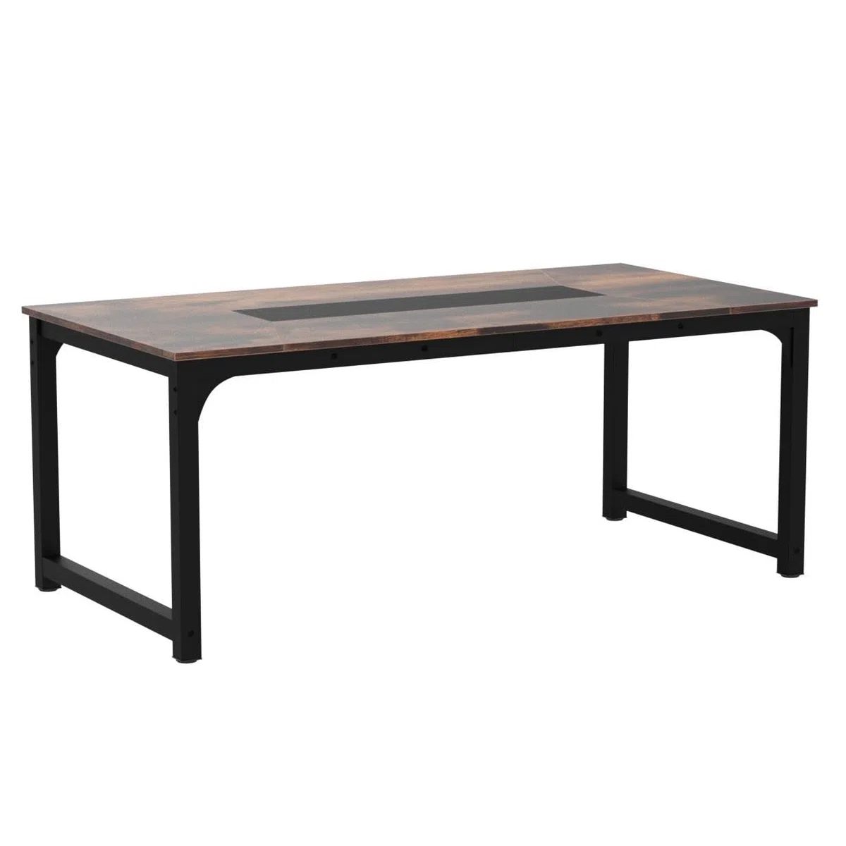 Tribesigns Mesa de Comedor Industrial para 6-8 Personas, 180 x 90 x 77 cm, Mesa de Comedor Rectangular para Comedor, Salón, con Patas de Metal Duraderas, Marrón Rústico
