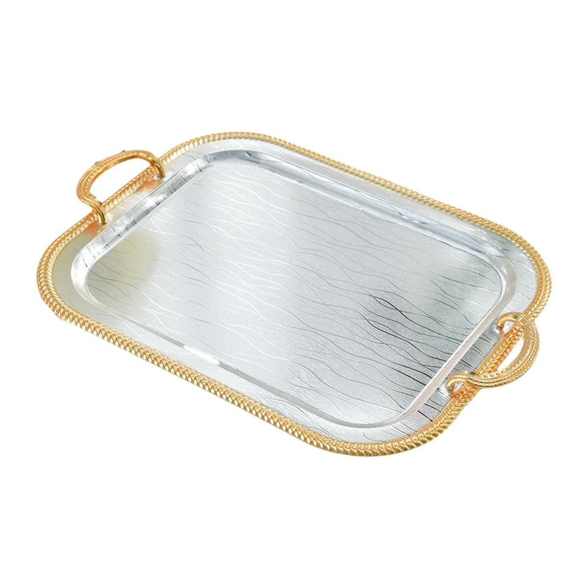 Bandeja de Servir, Soporte para Taza de Té, Hierro Forjado, Expositor de Cosméticos, Perfumes Y Maquillaje, Bandeja Decorativa para Tocador, Baño, L