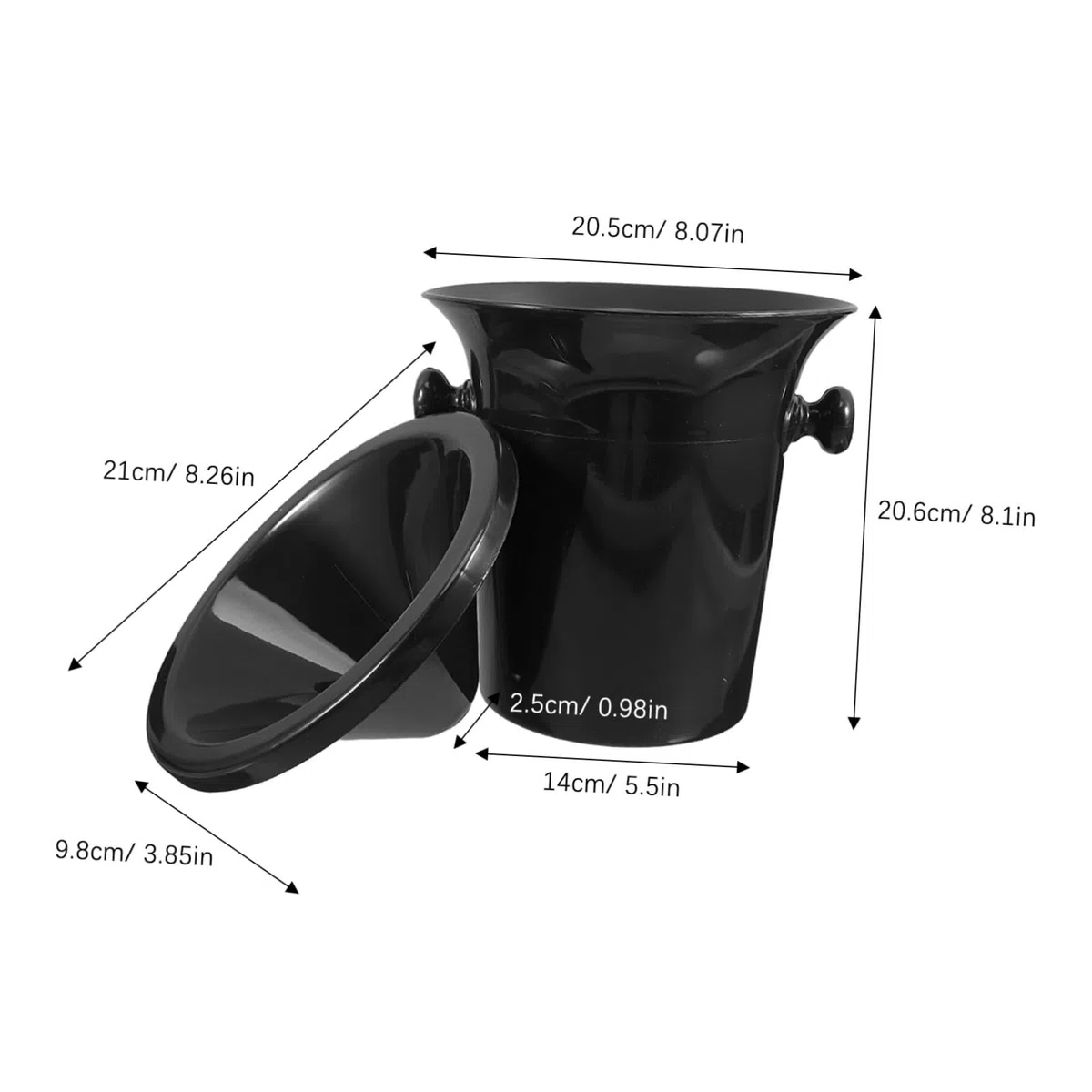 IMIKEYA 4 Piezas Cubos para Vino Redondos Doble Asa Escupideras y Cubos de Hielo para Cata y Barra Accesorios Occidentales para Degustación