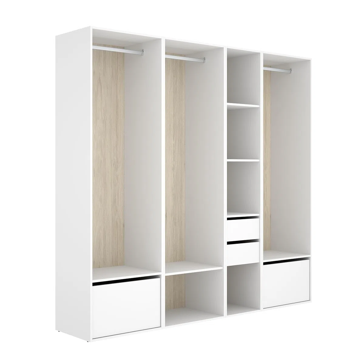 DEKIT Grupo RIMOBEL-Conjunto Armario-VESTIDOR con 2 CAJONES+2 ZAPATEROS,Trasera Reversible