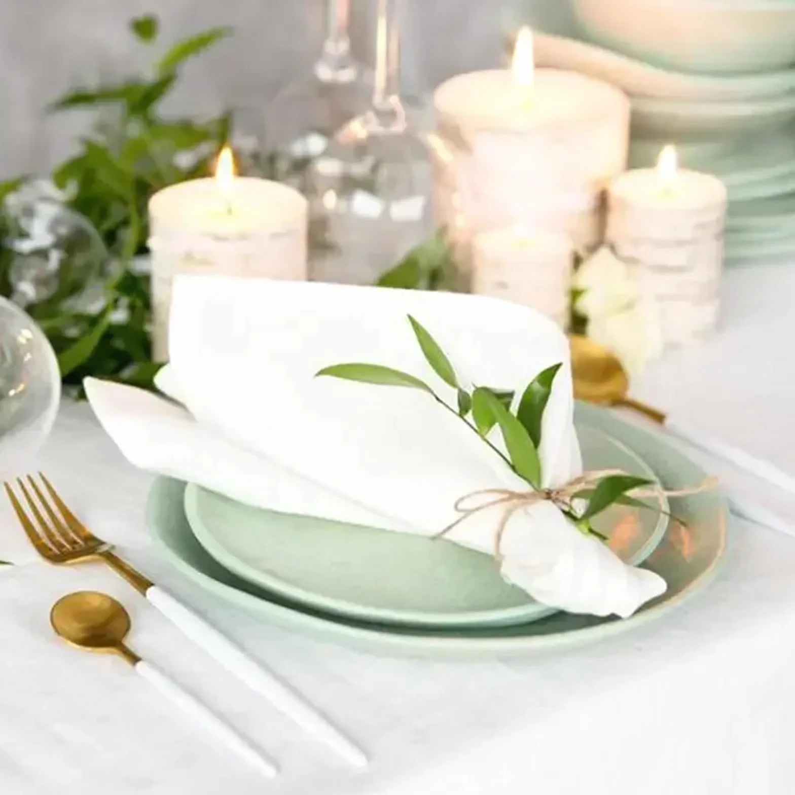 Servilletas de Tela 12 servilletas de Lino, servilletas de Tela de Lino, servilletas de Mesa for cenas de Bodas, 4 tamaños Disponibles(White 40x40cm)