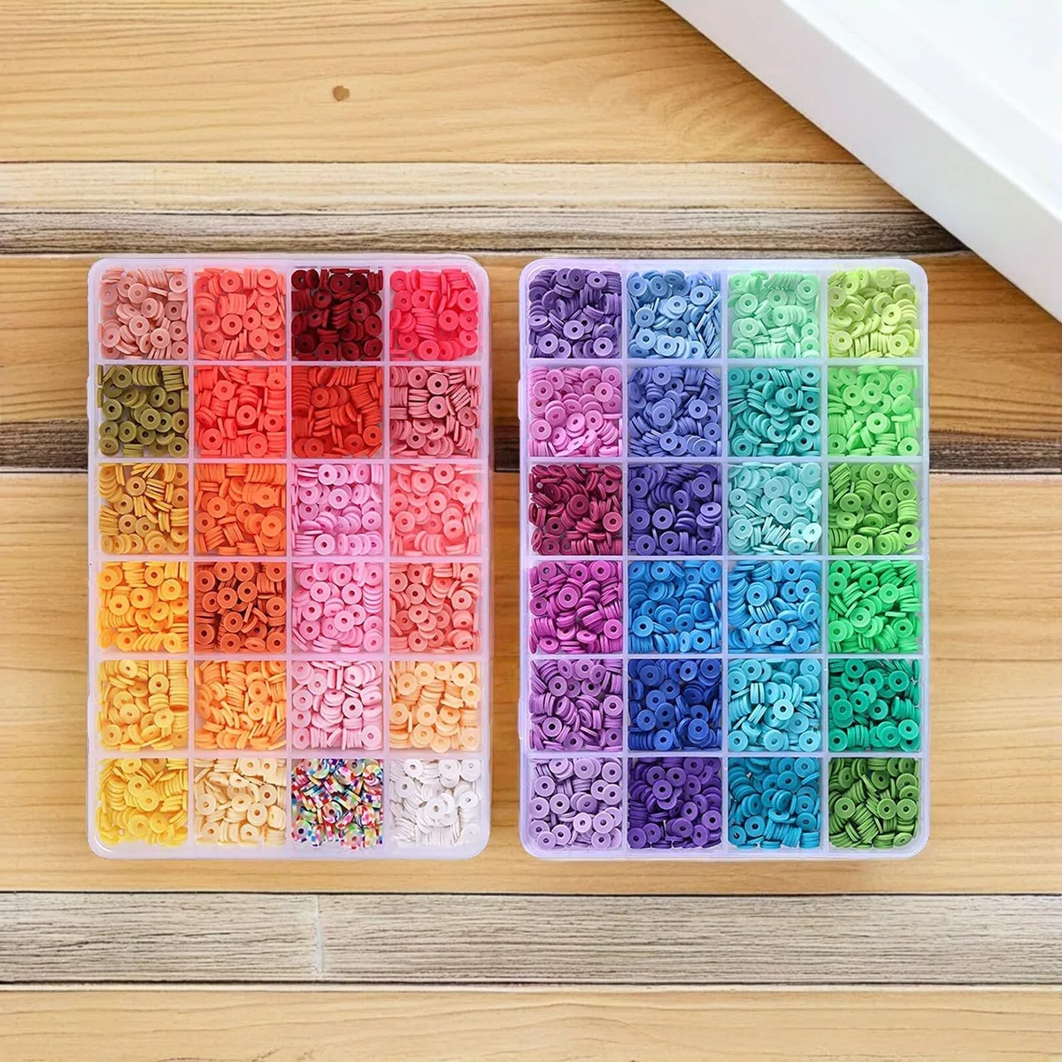 Cabilock Kit de Abalorios para Hacer Pulseras con Cuentas de Arcilla Polimérica de Incluye con Accesorios Metálicos y Cuerda de Metros para Manualidades DIY Creativas y Regalo Artesanal