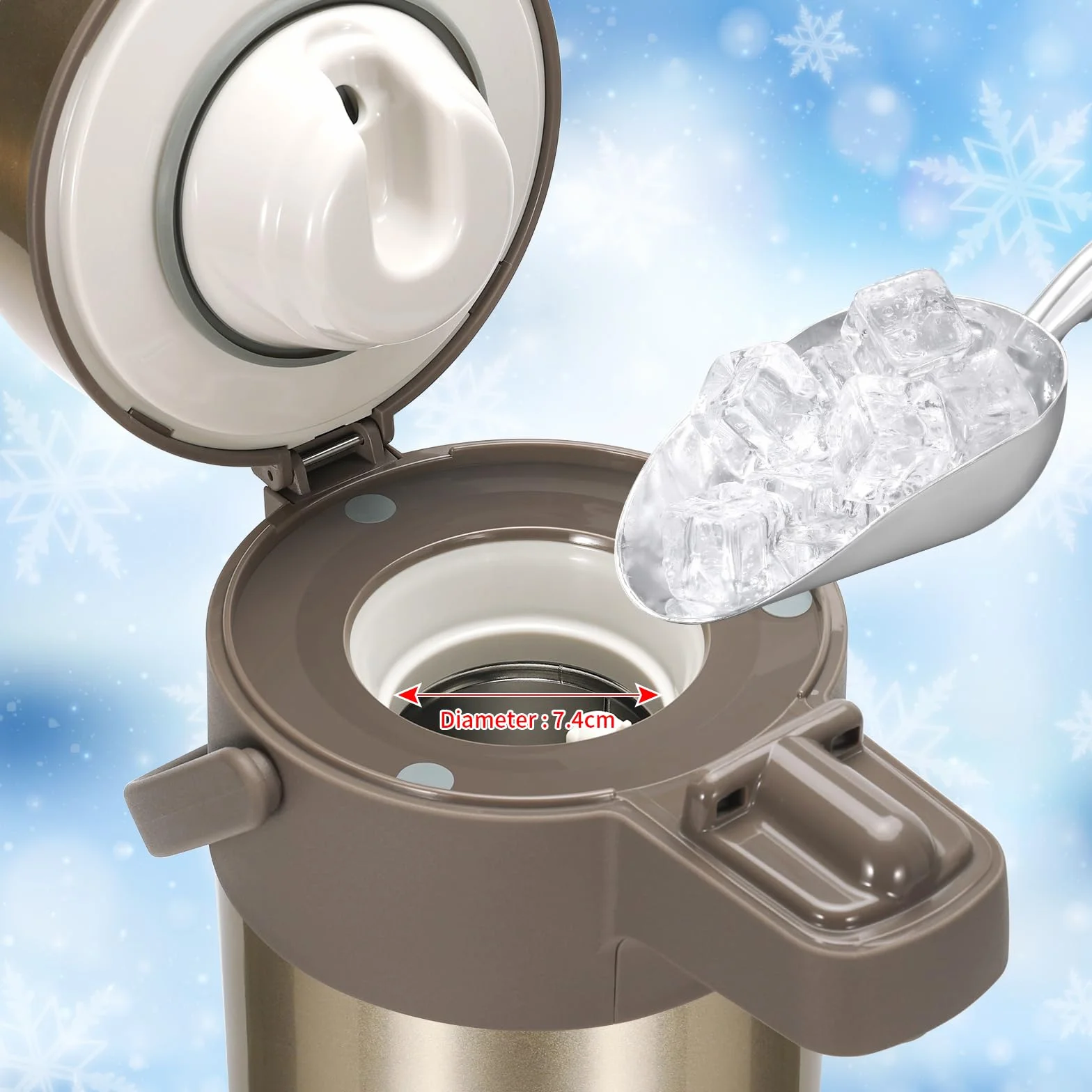 Jarras de bomba, termo dispensador de café, 4 litros, acero inoxidable de doble pared, jarra aislada al vacío con mecanismo de bomba, cafetera, jarra para 24 tazas (dorado)