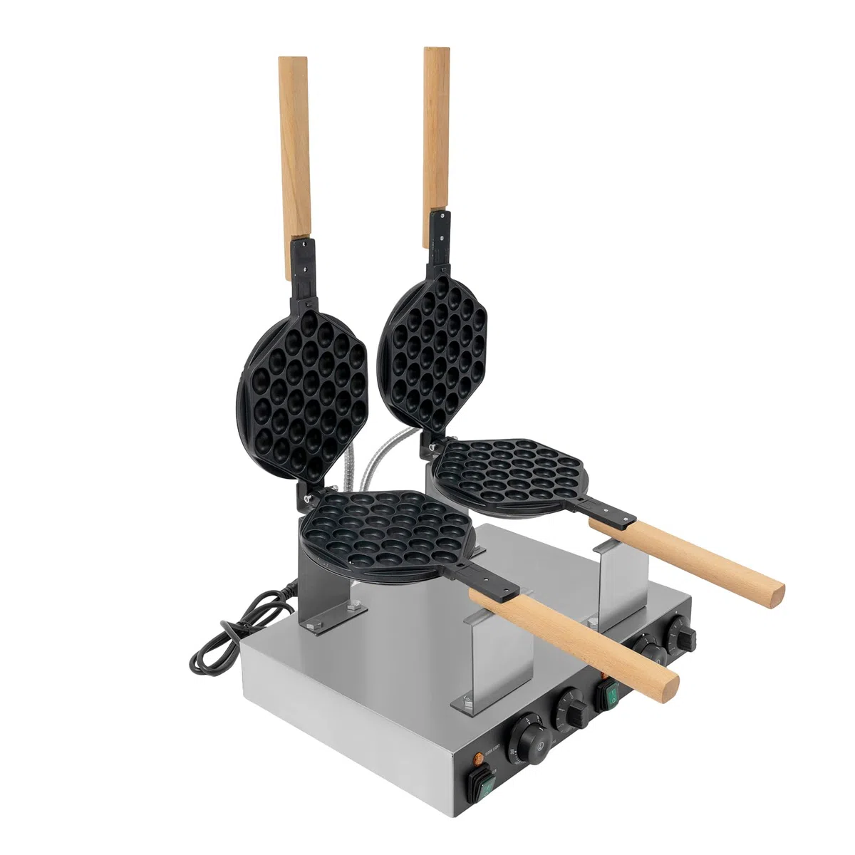 Gofrera profesional Bubble, 2830 W Huevos Gofrera con placas antiadherentes y temporizador: 0-5 minutos, gofres de huevo estilo Hong Kong Máquina de gofres comerciales para cafés, restaurantes, etc.