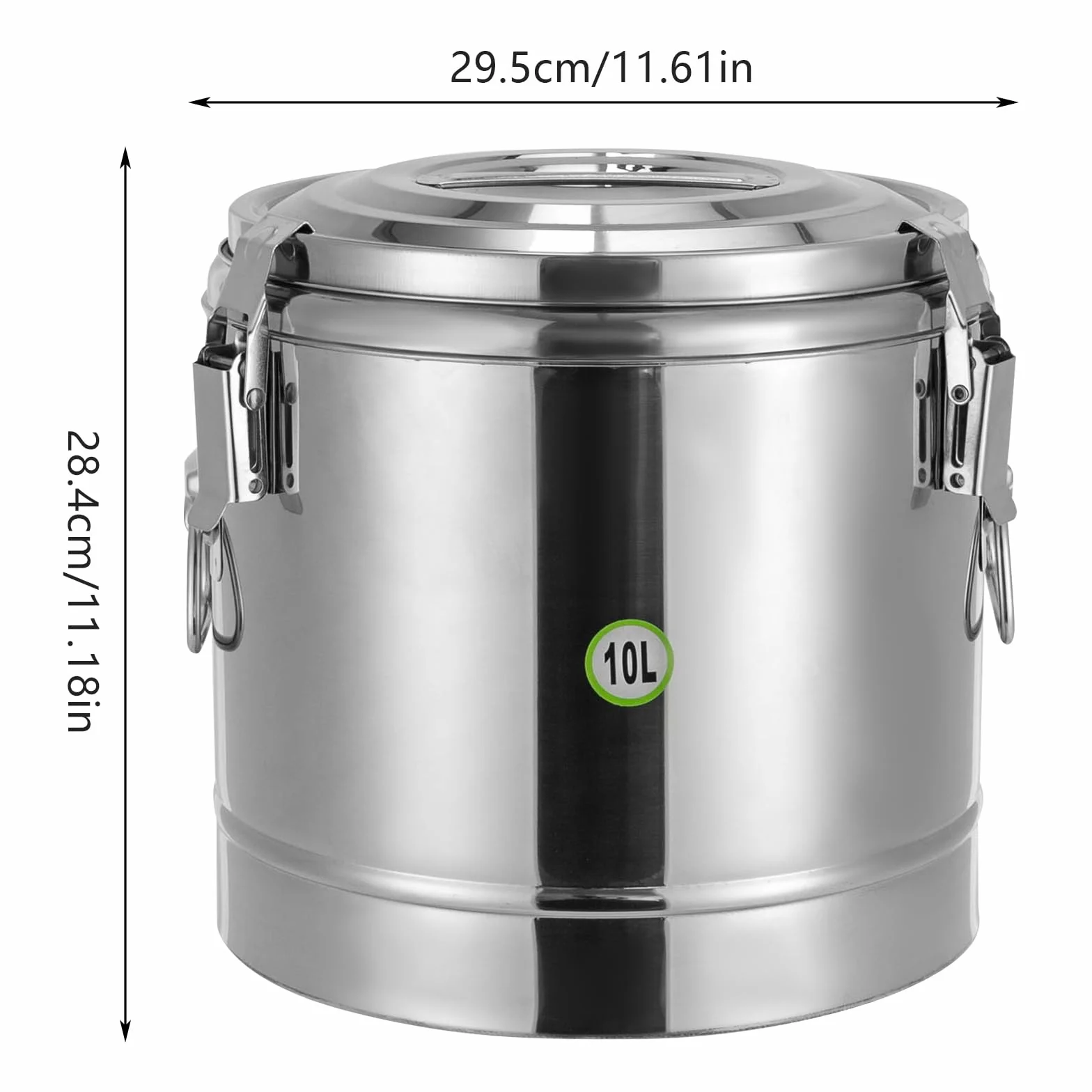 Cubo aislado de 10 l, contenedor de sopa de acero inoxidable con tapa asas barril hermético cubo sellado para restaurantes comedores hotpot tiendas hoteles