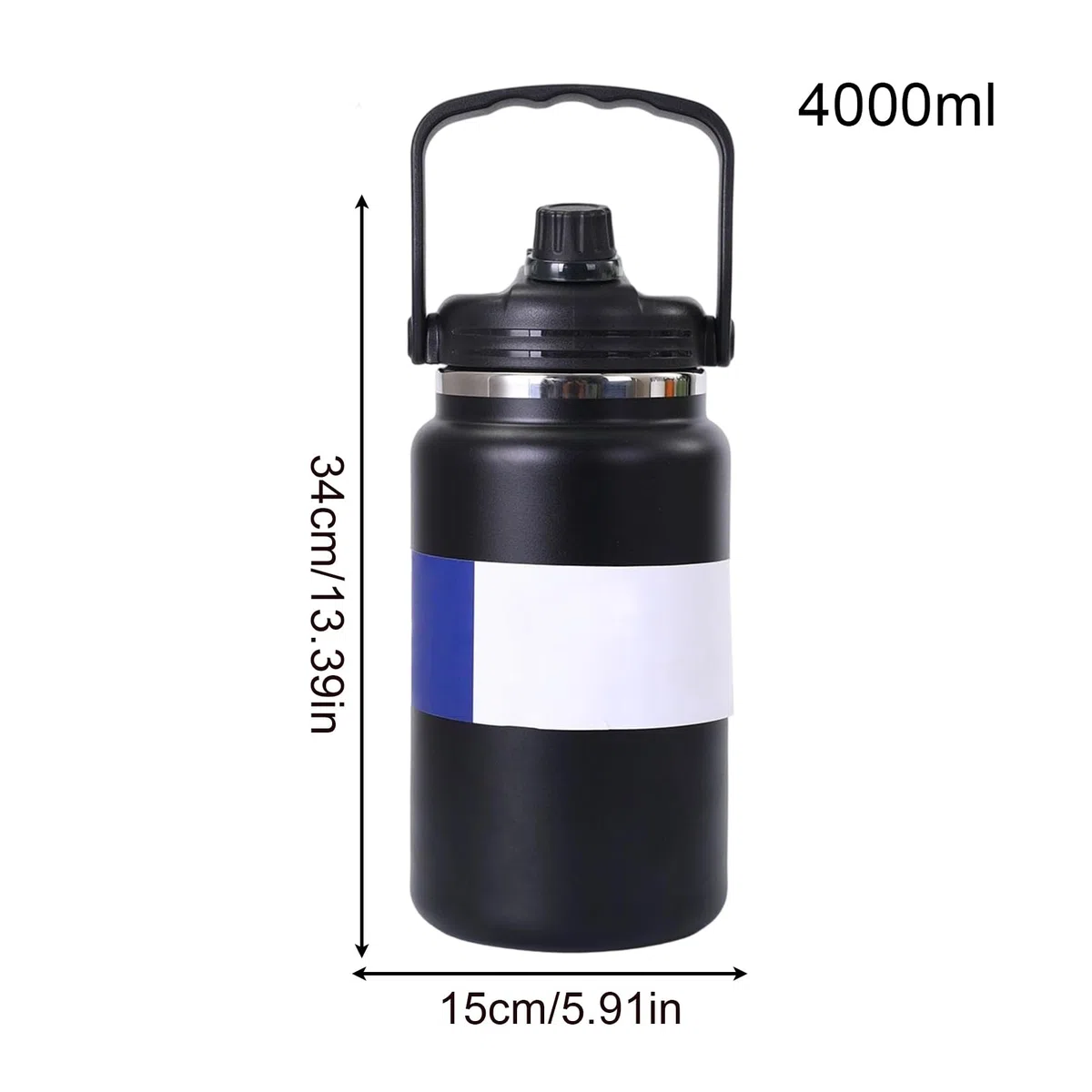 Termo Isotérmico Termo Al Vacío De 4 Litros | Botella De Agua De Acero Inoxidable Para Gimnasio Senderismo Escuela Viajes Camping Ciclismo Deportes Y Actividades Al Aire